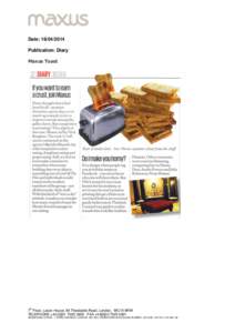 Date: Publication: Diary Maxus Toast th