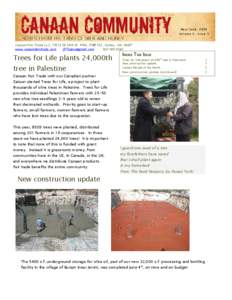 May/June 2008 Volume 2, Issue 5 Canaan Fair Trade LLC, 19215 SE 34th St. #106, PMB 122, Camas, WAwww.canaanfairtrade.com 
