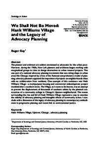 Sociology in Action  We Shall Not Be Moved: Hank Williams Village and the Legacy of Advocacy Planning