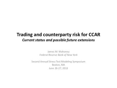 Trading and Counterparty Credit Risk