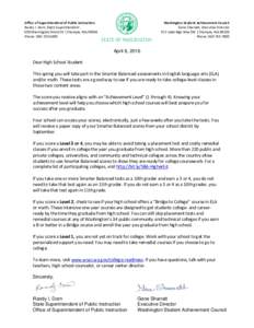 Letter to High School Students