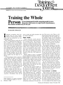 NOVEMBER, 1984, VOLUME 38, NUMBER 11 l’ublic.bwl by Training the Whole Person