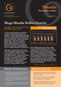 Manila Hotel Market Update December 2012 Mega Manila Defies Gravity Average room rates up 6% and