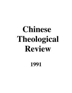 CHINESE THEOLOGICAL REVIEW