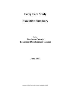 Ferry Fare Study Executive Summary by the  San Juan County
