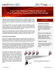 !  Virtual Flash Database Platform Delivers 10x Price/Performance Improvement Over Disk Storage  Databases drive almost every application that powers any enterprise business process.