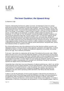 1 Vol 16 Issue 4 – 5 The Inner Cauldron; the Upward Array by Alphonso Lingis