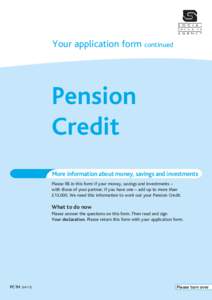 Your application form continued  Pension Credit