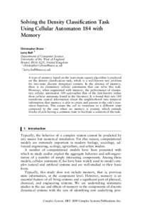Majority problem / Rule 184 / Memory / Computer memory / Mind / Knowledge / Epistemology / Cellular automata / Cellular automaton / Mental processes