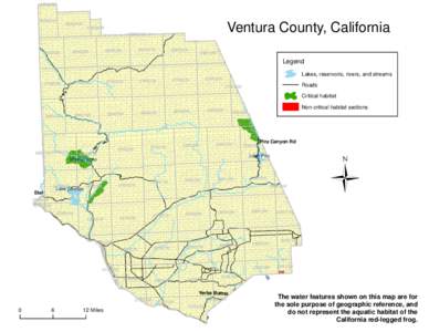 US EPA - Red Legged Frog - Ventura County California Map