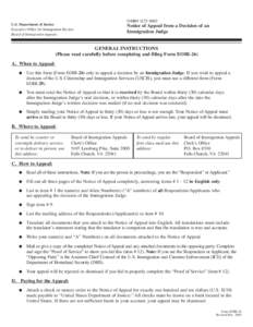Article I tribunals / Immigration to the United States / Board of Immigration Appeals / Executive Office for Immigration Review / United States Citizenship and Immigration Services / Brief / Law / Government / Immigration / USCIS immigration forms