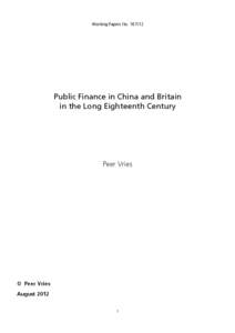 Working Papers No[removed]Public Finance in China and Britain