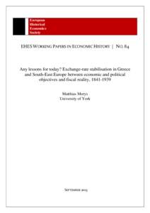 European Historical Economics Society  EHES WORKING PAPERS IN ECONOMIC HISTORY | NO. 84
