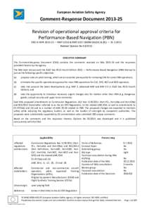 European Aviation Safety Agency  Comment-Response Document[removed]Revision of operational approval criteria for Performance-Based Navigation (PBN) CRD TO NPA[removed] — RMT.0256 & RMT[removed]MDM.062(A) & (B)) — 31.3.2
