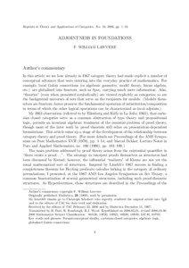 Reprints in Theory and Applications of Categories, No. 16, 2006, pp. 1–16.  ADJOINTNESS IN FOUNDATIONS