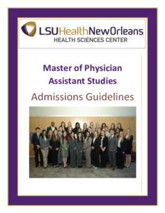 Master of Physician Assistant Studies 0 (Revised July 2016)