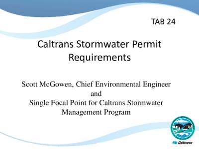 Caltrans Stormwater Management Program