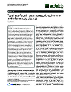 Crow Arthritis Research & Therapy 2010, 12(Suppl 1):S5 http://arthritis-research.com/content/12/S1/S5 REVIEW  Type I interferon in organ-targeted autoimmune