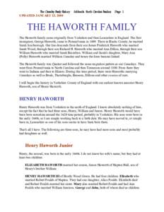 Haworth / Richard Haworth Ltd / Geography of England / Bront family / Yorkshire / England / Norman Leslie /  19th Earl of Rothes
