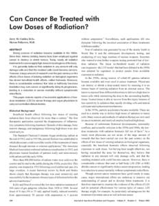 Radiobiology / Radiation therapy / Radiation hormesis / Ionizing radiation / Hormesis / Gray / Linear no-threshold model / Treatment of cancer / Cancer / Lung cancer / Chemotherapy / Absorbed dose