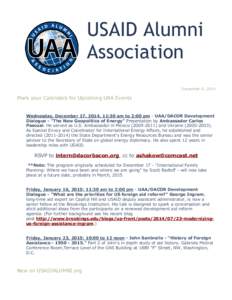    USAID Alumni Association December 6, 2014