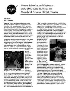 Women Scientists and Engineers in the 1960’s and 1970’s at the Marshall Space Flight Center  Mike Wright