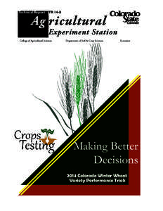Technical Report TRAg ricultural Experiment Station