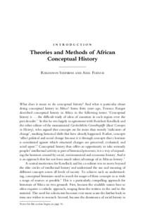 INTRODUCTIO N  Theories and Methods of African Conceptual History Rhiannon Stephens and Axel Fleisch