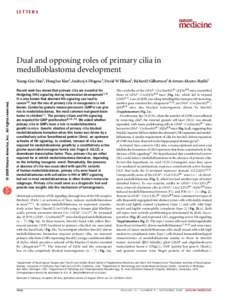letters  Dual and opposing roles of primary cilia in medulloblastoma development  © 2009 Nature America, Inc. All rights reserved.