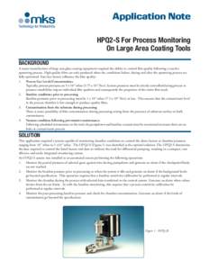 HPQ2-S for Process Monitoring on Large Area Coating Tools