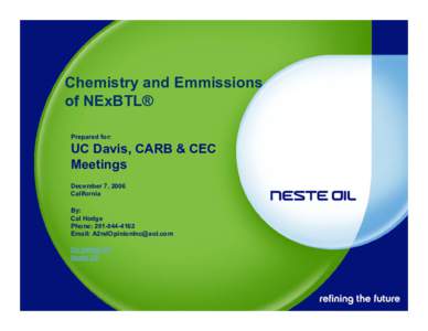 Neste Oil's NExBTL Renewable Diesel