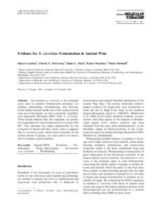 Evidence for S. cerevisiae Fermentation in Ancient Wine