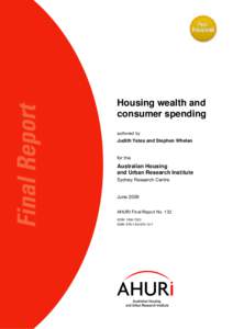 Housing wealth and consumer spending authored by Judith Yates and Stephen Whelan