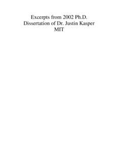 Excerpts from 2002 Ph.D. Dissertation of Dr. Justin Kasper MIT Chapter 2 Bi-Maxwellian Analysis of