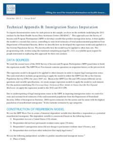 Technical Appendix B: Immigration Status Imputation