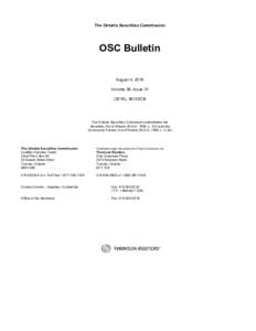 Ontario Securities Commission / Securities Act / Canadian corporate law