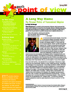 Spring[removed]pact’s point of view The newsletter for adoptive families with children of color