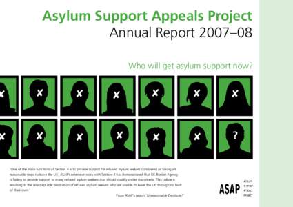 Annual ReportAsylum Support Appeals Project Annual Report 2007–08 