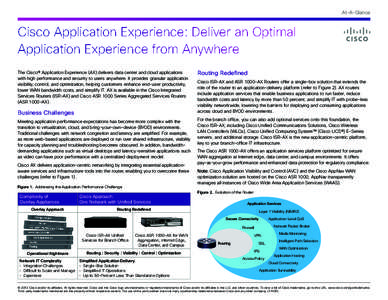 At-A-Glance  Cisco Application Experience: Deliver an Optimal Application Experience from Anywhere The Cisco® Application Experience (AX) delivers data center and cloud applications with high performance and security to