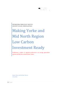 Making Yorke and Mid North Region Low Carbon Investment Ready