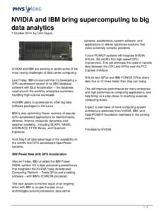 NVIDIA and IBM bring supercomputing to big data analytics