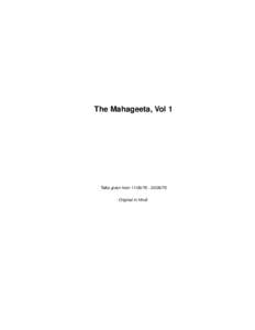 The Mahageeta, Vol 1  Talks given from/76 Original in Hindi  CHAPTER 1