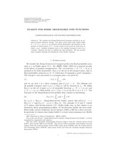TRANSACTIONS OF THE AMERICAN MATHEMATICAL SOCIETY Volume 00, Number 0, Pages 000–000 SXXDUALITY FOR BOREL MEASURABLE COST FUNCTIONS
