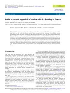 EPJ Nuclear Sci. Technol. 2, ) © F. Jasserand and J.-G. Devezeaux de Lavergne, published by EDP Sciences, 2016 DOI: epjnNuclear Sciences