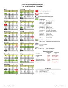 EL DORADO UNION HIGH SCHOOL DISTRICTStudent Calendar July M
