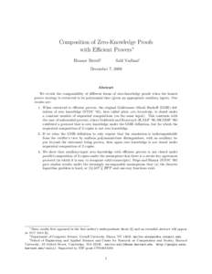 Cryptographic protocols / Complexity classes / Interactive proof system / Zero-knowledge proof / Proof of knowledge / Quantum complexity theory / IP / NP / Soundness / Theoretical computer science / Computational complexity theory / Cryptography