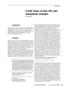 GPS Tool Box  A brief review of basic GPS orbit interpolation strategies Mark Schenewerk