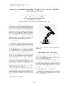 Proceedings of the 2001 IEEE/RSJ International Conference on Intelligent Robots and Systems Maui, Hawaii, USA, Oct. 29 – Nov. 03, 2001 Interactive Redundant Robotics: Control of the Inverted Pendulum with Nullspace Mot