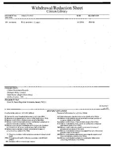 Withdrawal/Redaction Sheet   Clinton Library DOCUMENT NO. AND TYPE