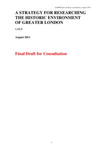 GLHERS final draft for consultation; AugustA STRATEGY FOR RESEARCHING THE HISTORIC ENVIRONMENT OF GREATER LONDON v.11.3
